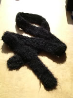 black boucle scarf garter stitch