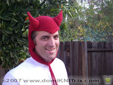 my brother in the snow devil hat